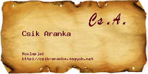 Csik Aranka névjegykártya